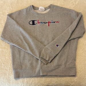 Champion Crewneck Sweater in Gray